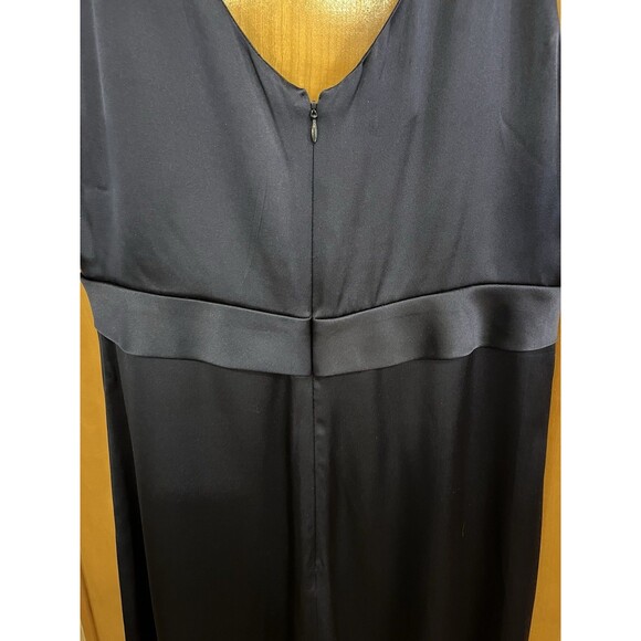 ARMANI COLLEZIONI Navy Blue 100% Silk Wrap Top Knee Length Italy Dress Sz 14 - Picture 4 of 10